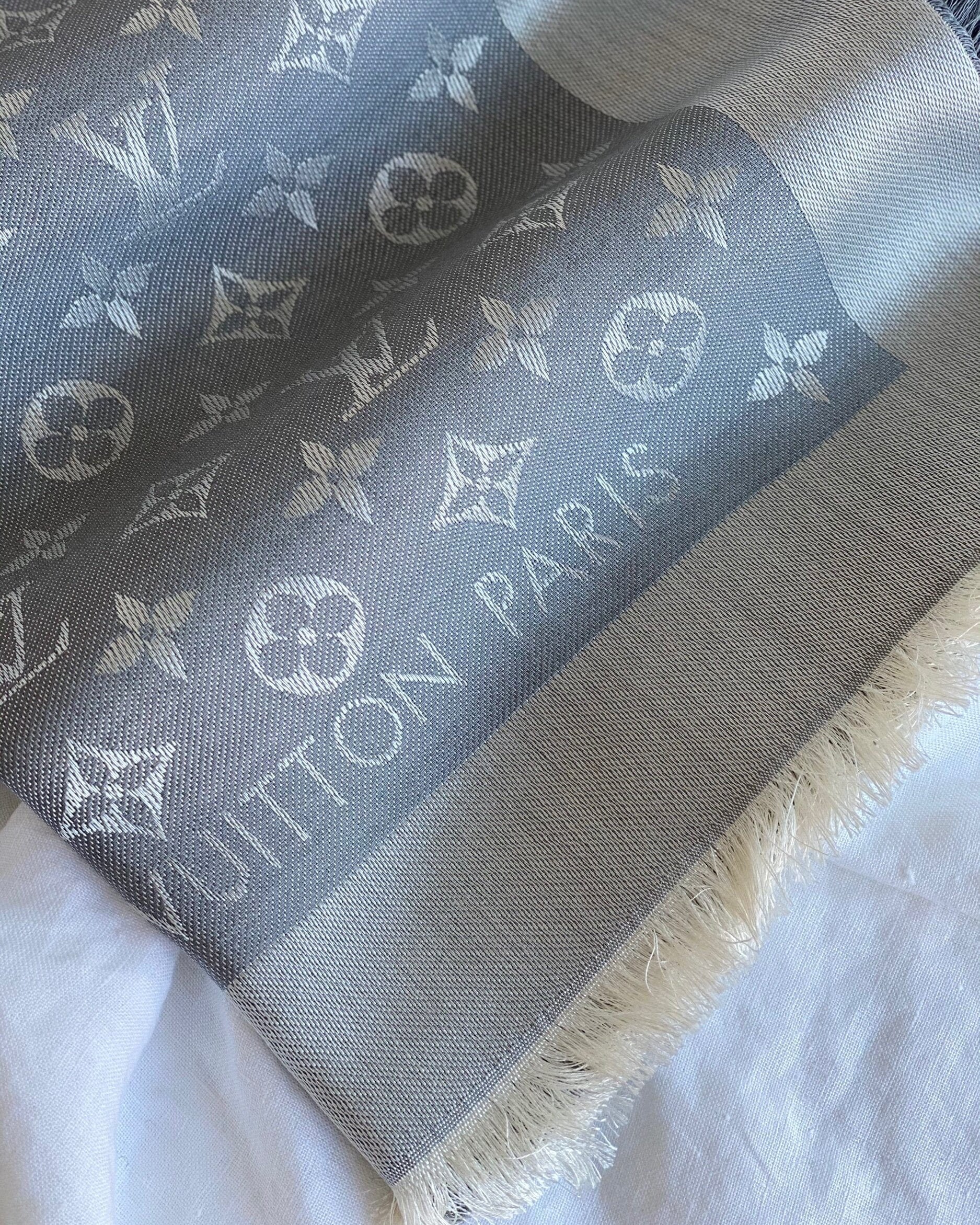 Louis Vuitton Shawl Louis Vuitton Monogram Shawl Pearl Grey (M70804) - Redeluxe