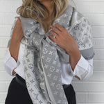 Louis Vuitton Shawl Louis Vuitton Monogram Shawl Pearl Grey (M70804) - Redeluxe