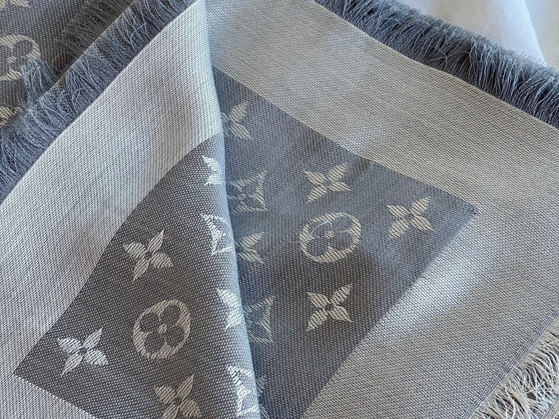 Louis Vuitton Shawl Louis Vuitton Monogram Shawl Pearl Grey (M70804) - Redeluxe