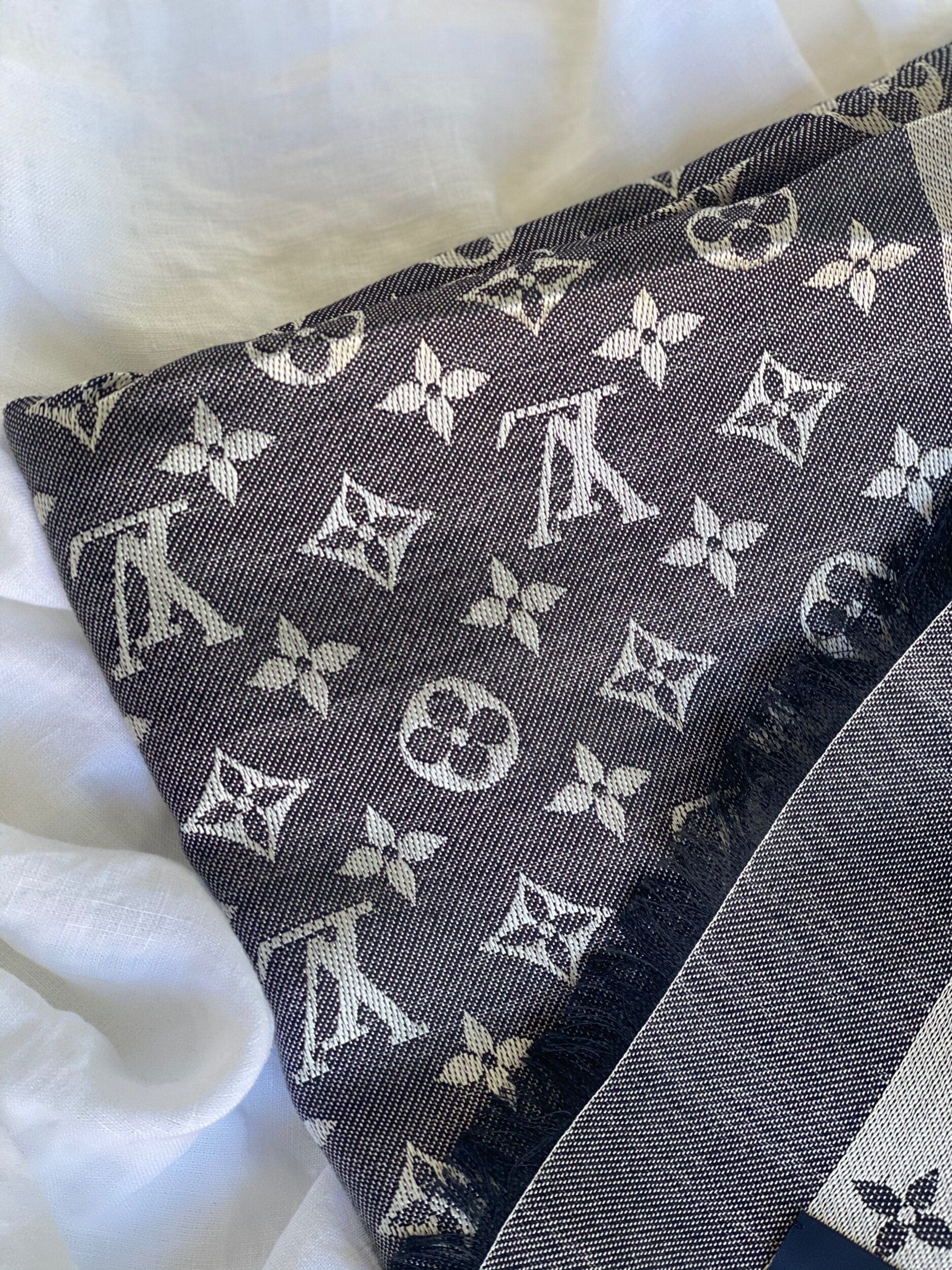 MONOGRAM DENIM SHAWL BLACK (M71378) – REDELUXE
