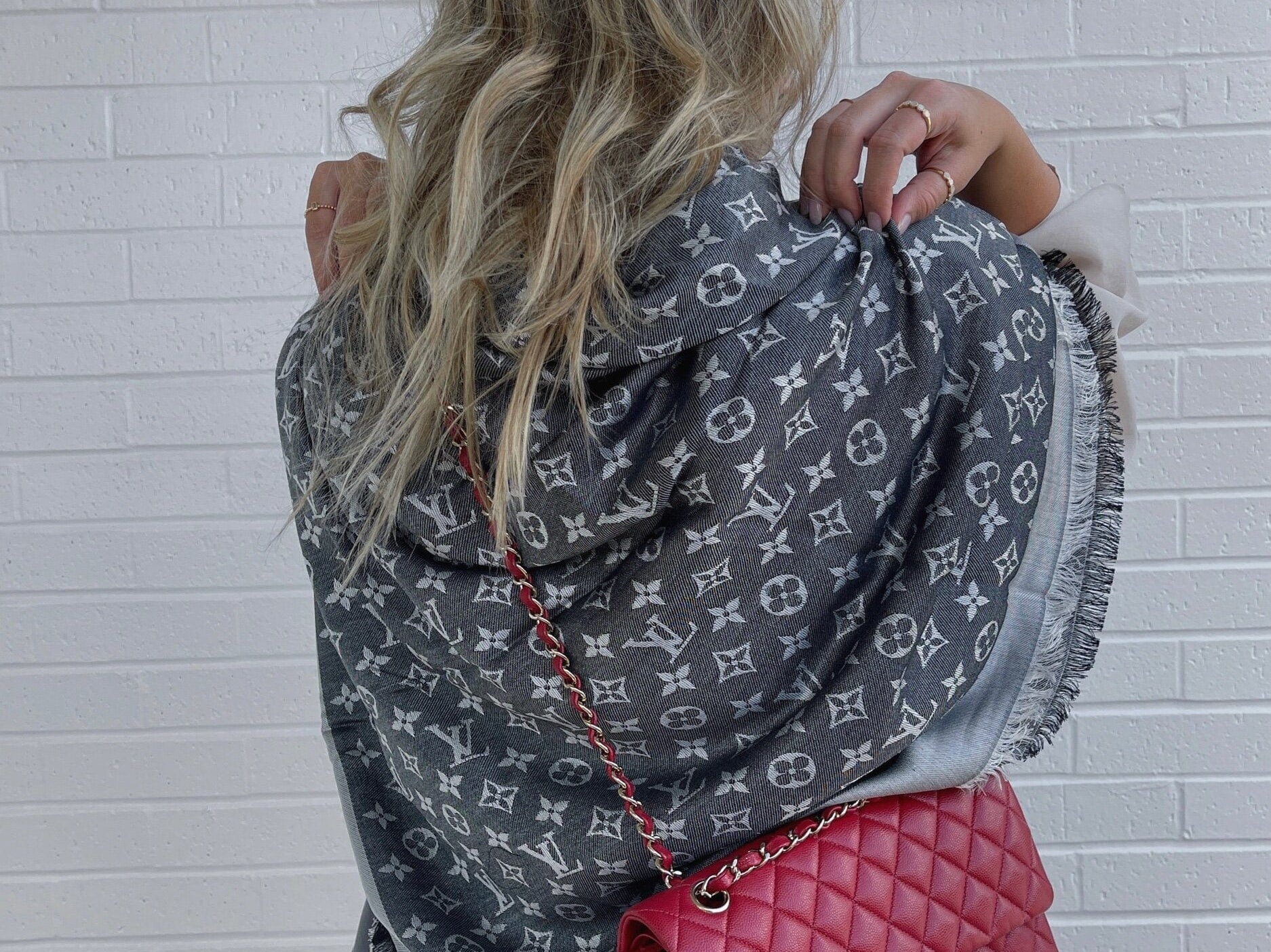 Louis Vuitton Shawl MONOGRAM DENIM SHAWL BLACK (M71378) - Redeluxe