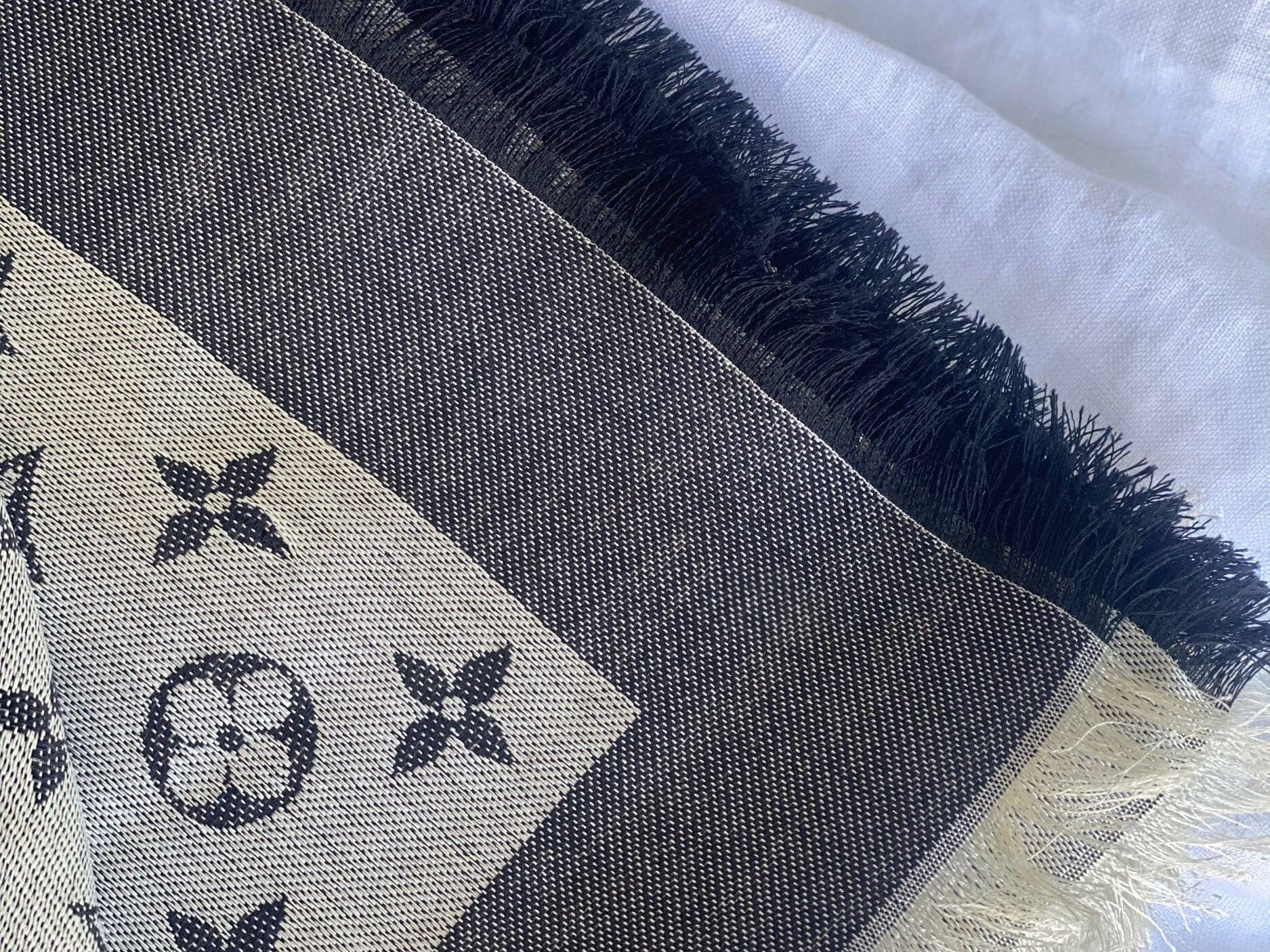 Louis Vuitton Shawl MONOGRAM DENIM SHAWL BLACK (M71378) - Redeluxe