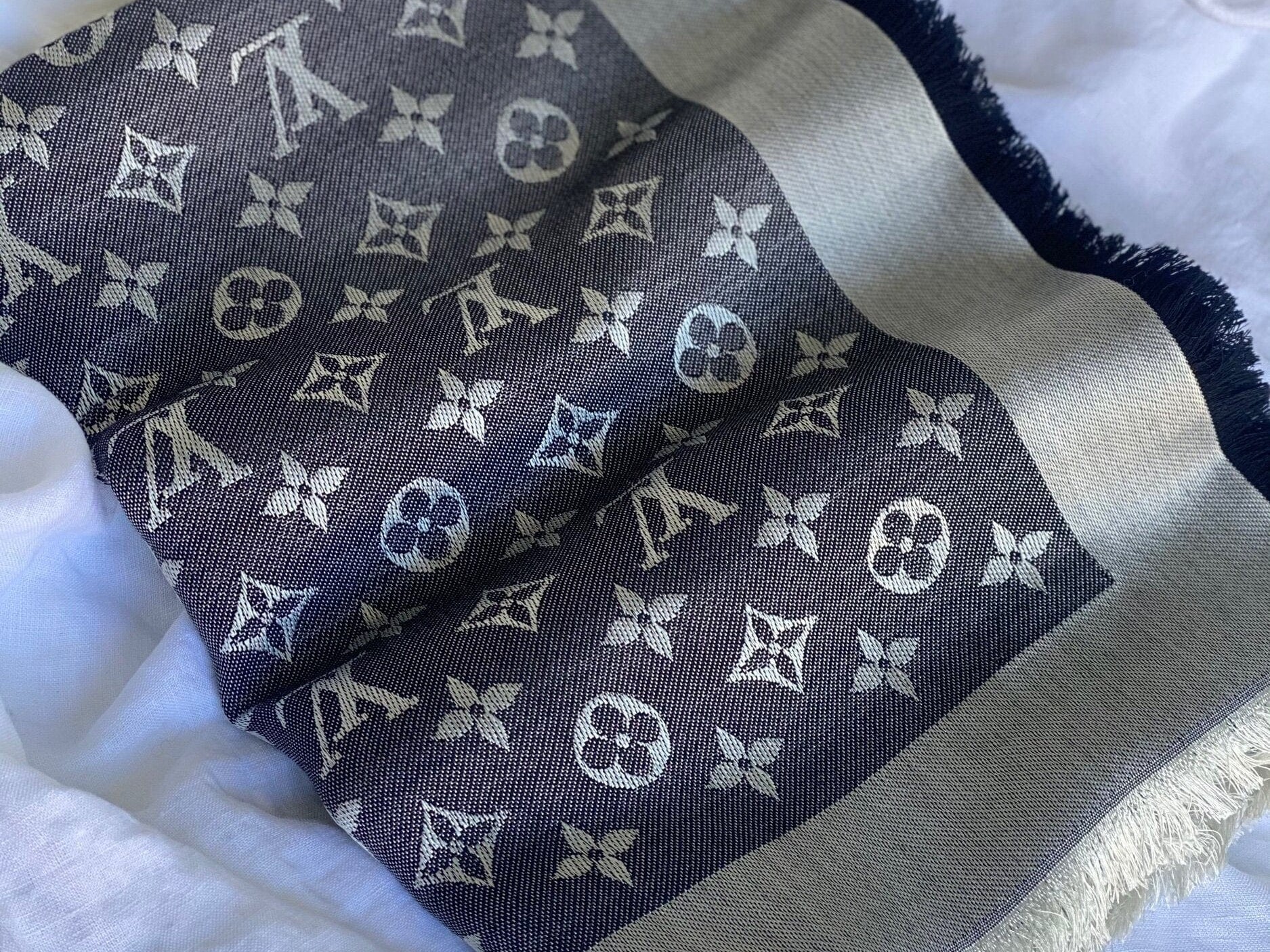 Louis Vuitton Shawl MONOGRAM DENIM SHAWL BLACK (M71378) - Redeluxe