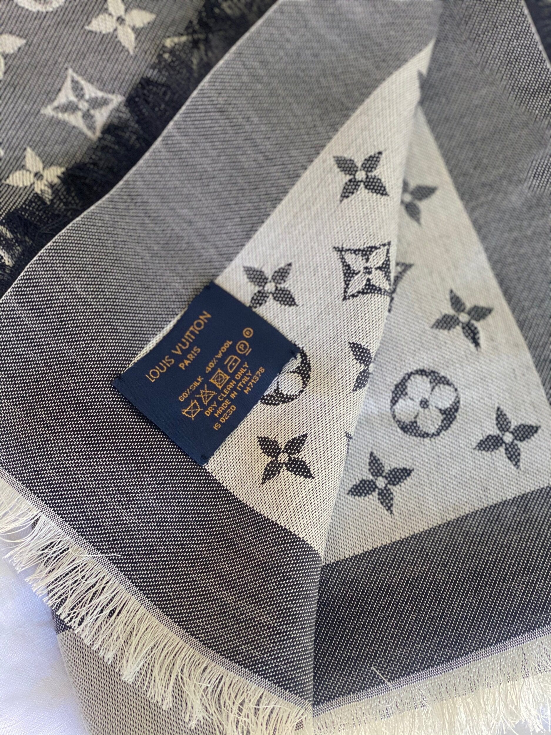 MONOGRAM DENIM SHAWL BLACK (M71378) – REDELUXE