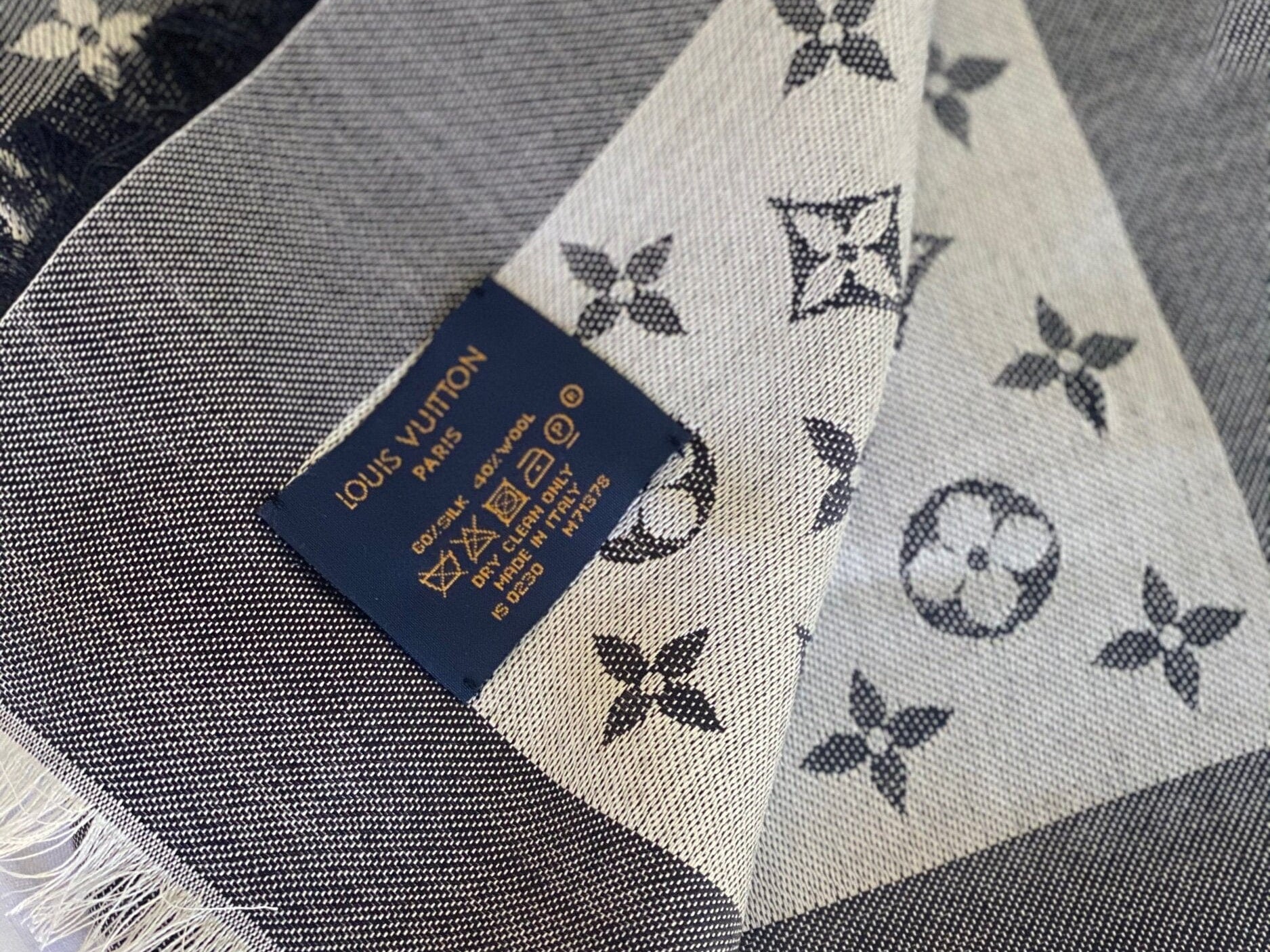 Louis Vuitton Shawl MONOGRAM DENIM SHAWL BLACK (M71378) - Redeluxe