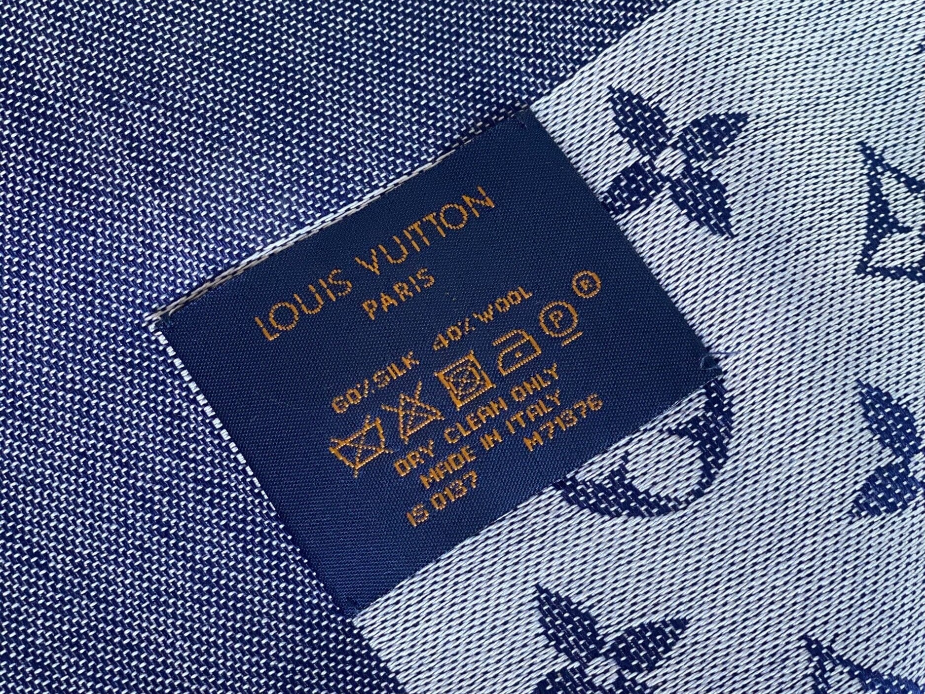 Louis Vuitton Shawl MONOGRAM DENIM SHAWL BLUE (M71376) - Redeluxe
