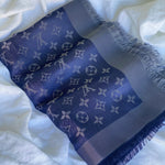 Louis Vuitton Shawl Monogram Shine Shawl Bleu Nuit (M73658) - Redeluxe
