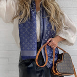 Louis Vuitton Shawl Monogram Shine Shawl Bleu Nuit (M73658) - Redeluxe