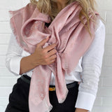 Louis Vuitton Shawl MONOGRAM SHINE SHAWL VELVET ROSE (M70805) - Redeluxe