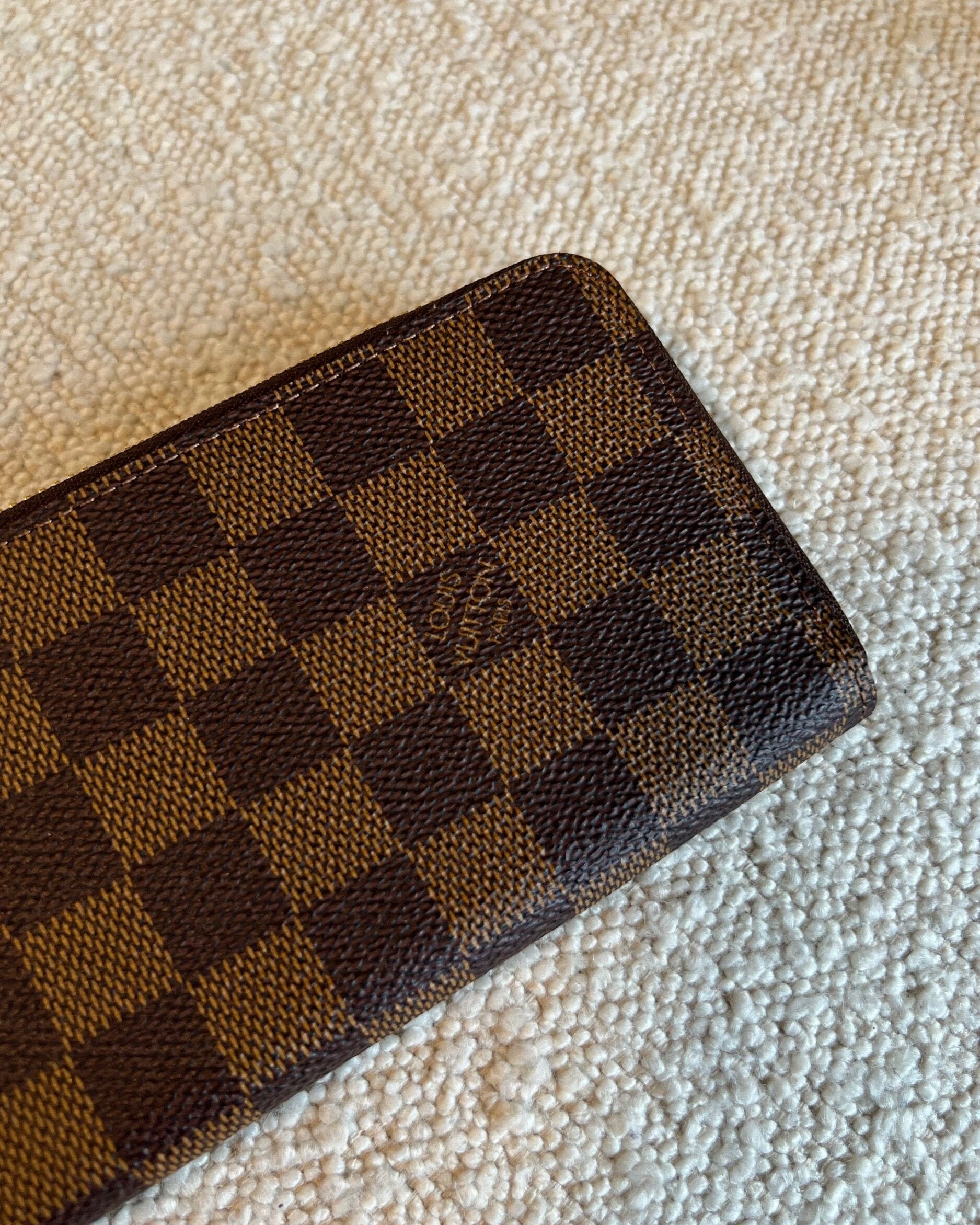 Louis Vuitton Wallet Brown Louis Vuitton Clemence Damier Ebene Zipped Wallet - Redeluxe