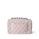 REDELUXE 21B Lilac Lambskin Quilted Mini Rectangular Flap Silver Hardware - Redeluxe