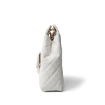 REDELUXE 23C White Caviar Quilted Medium/Large Hobo Bag Aged Gold Hardware - Redeluxe