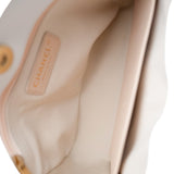 REDELUXE 23C White Caviar Quilted Medium/Large Hobo Bag Aged Gold Hardware - Redeluxe