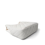 REDELUXE 23C White Caviar Quilted Medium/Large Hobo Bag Aged Gold Hardware - Redeluxe