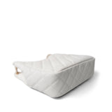 REDELUXE 23C White Caviar Quilted Medium/Large Hobo Bag Aged Gold Hardware - Redeluxe