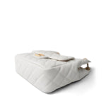 REDELUXE 23C White Caviar Quilted Medium/Large Hobo Bag Aged Gold Hardware - Redeluxe