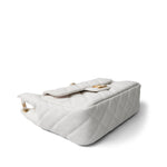 REDELUXE 23C White Caviar Quilted Medium/Large Hobo Bag Aged Gold Hardware - Redeluxe