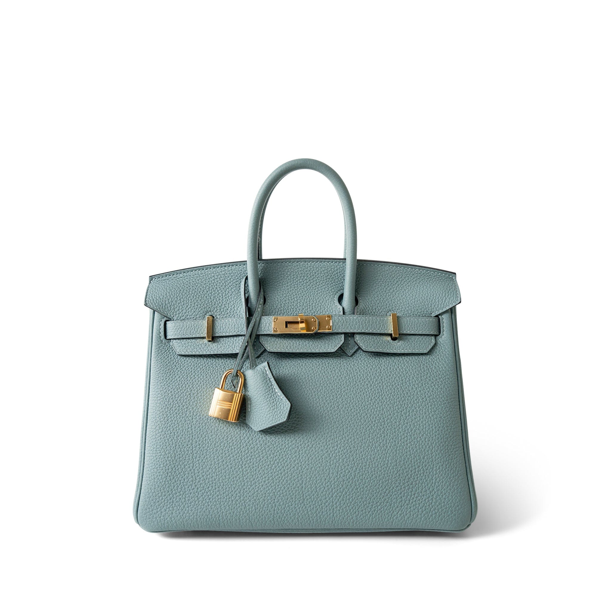 REDELUXE Handbag Blue Birkin 25 Bleu Ciel Togo Gold Plated Y Stamp - Redeluxe