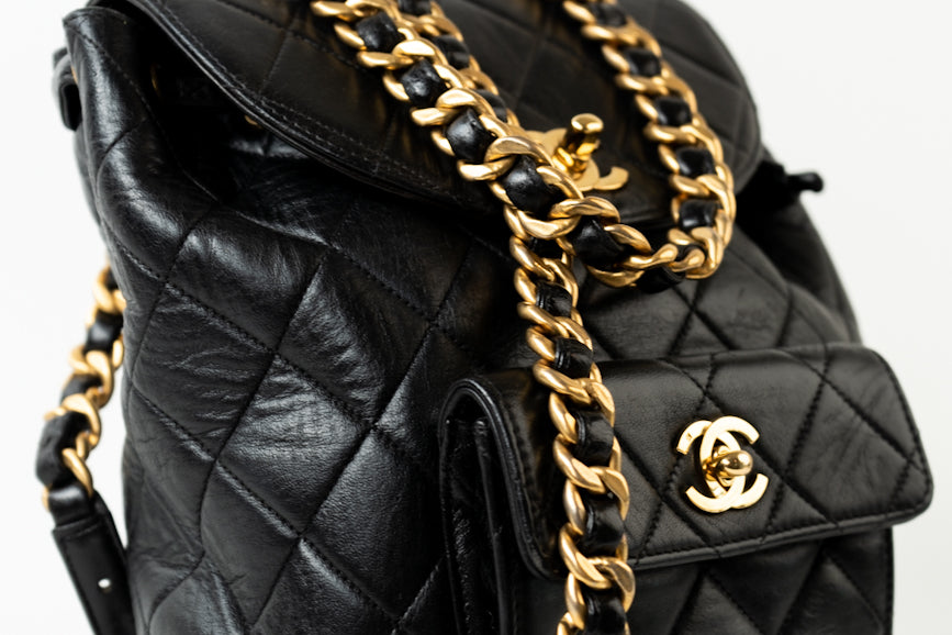 Chanel Vintage Black Leather Duma Backpack GHW – RD